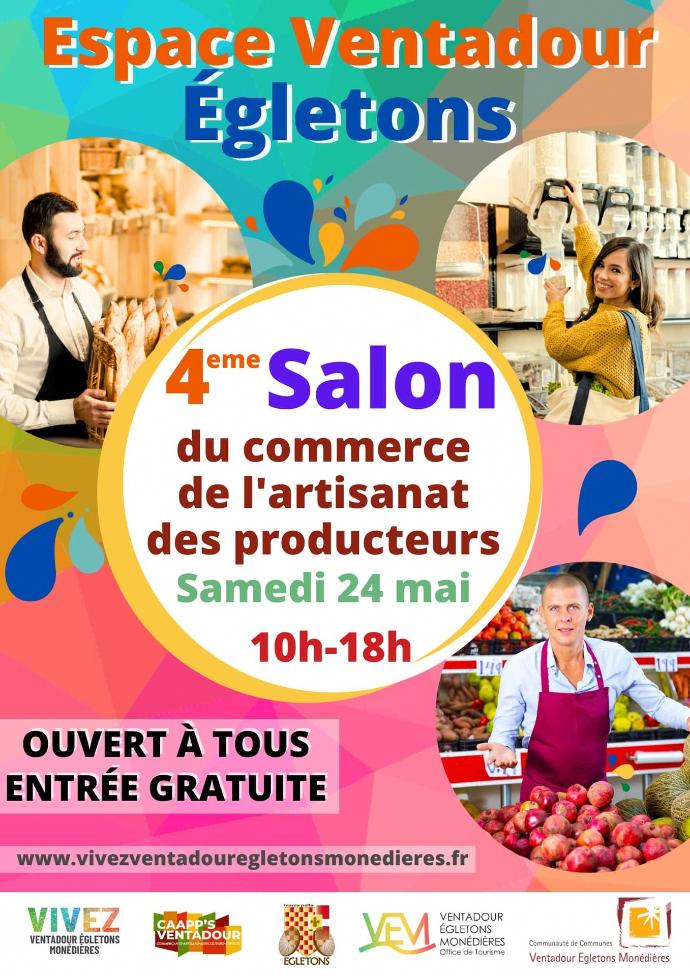 affiche du 4ème salon du commerce de l'artisanat des producteurs de la communauté de commune ventadour monédière egletons 2025