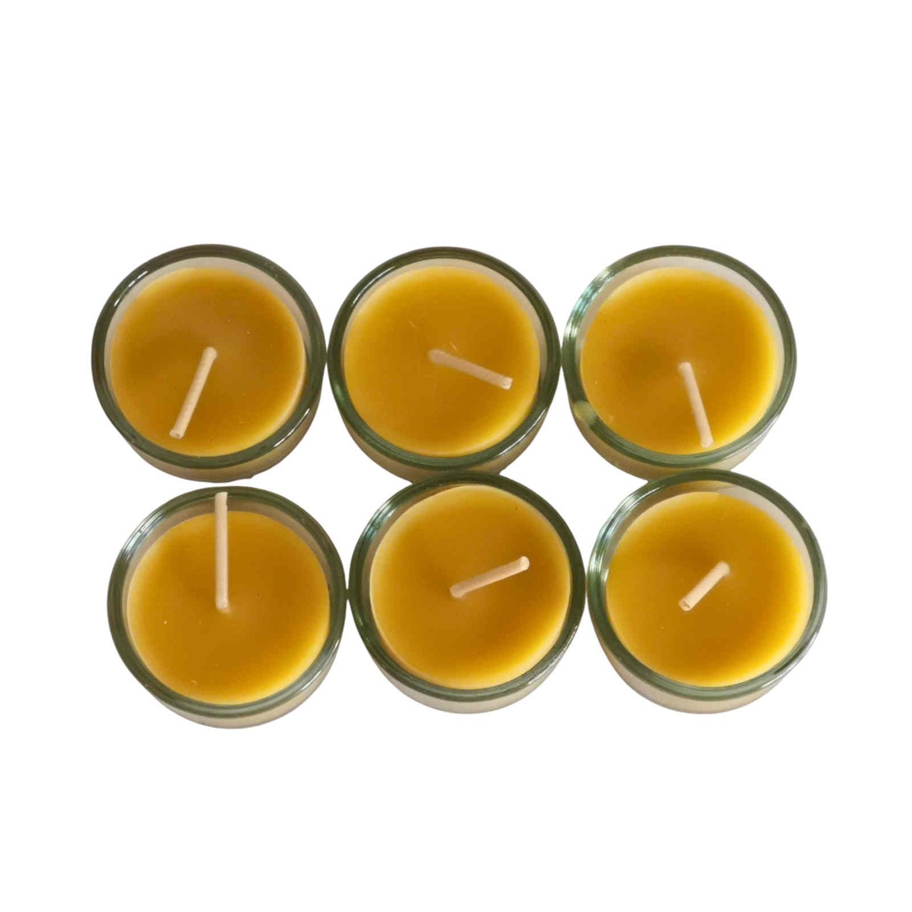 bougie chauffe plat 100% cire d'abeille bio [lot de 6]