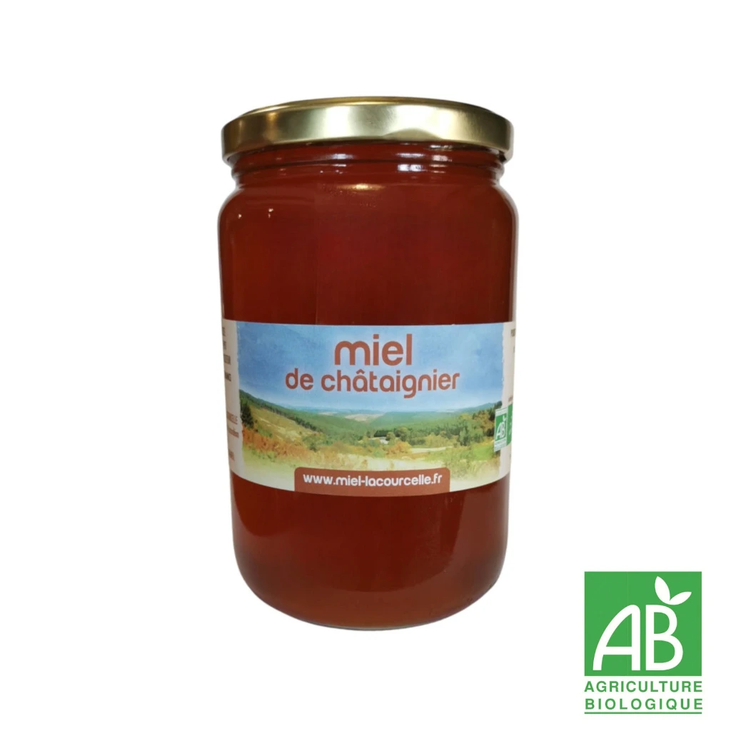 [CHAT1000] Miel de chataignier Bio origine France - pot de 1 kg