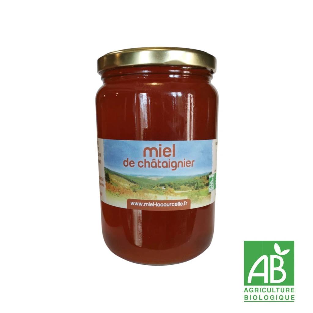 Miel de chataignier Bio origine France - pot de 1 kg