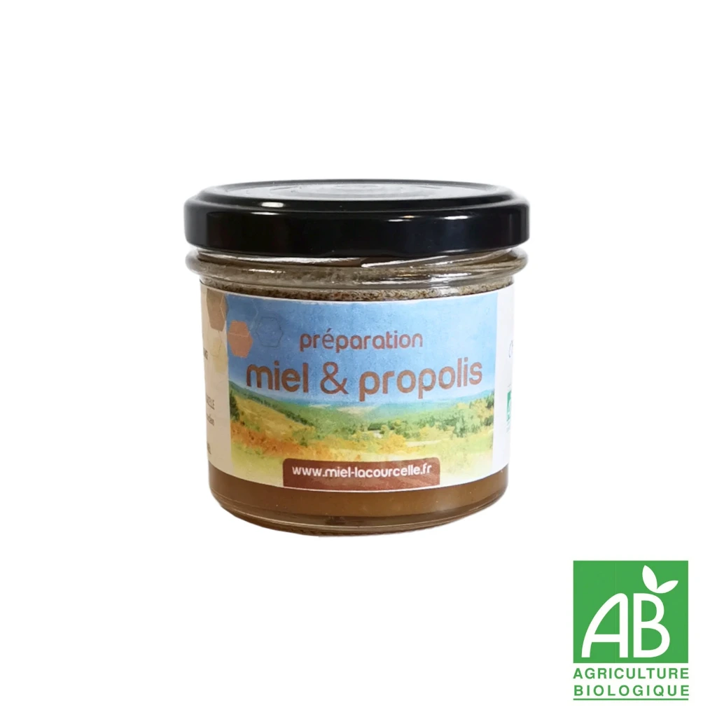 Préparation miel & propolis bio - pot de 130 g