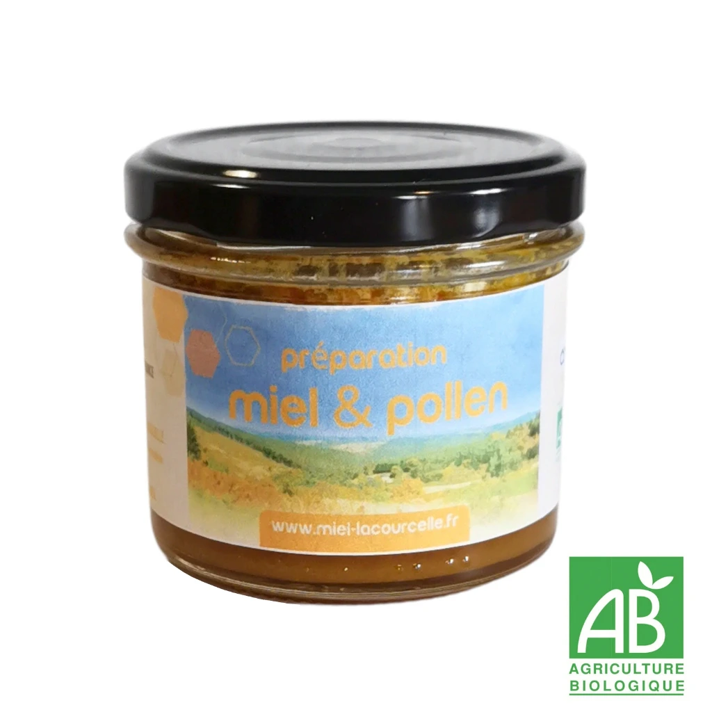 [MPOLL130] Préparation miel & pollen bio - pot de 130 g